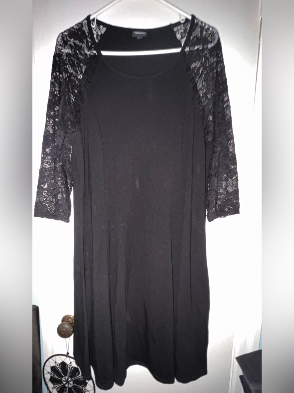 torrid Black Lace Sleeve Tunic Dress